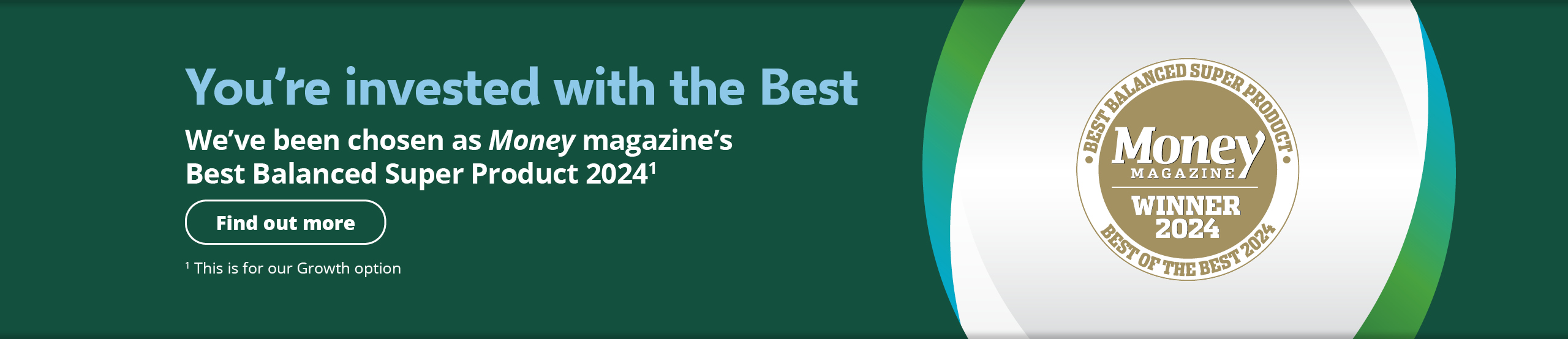 You're invested with the best - First Super awarded Money magazine Best Balanced Super Product 2024